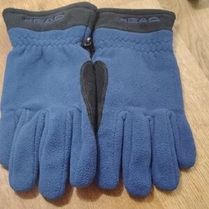 HEAD Men's Black and Blue Fleece Gloves